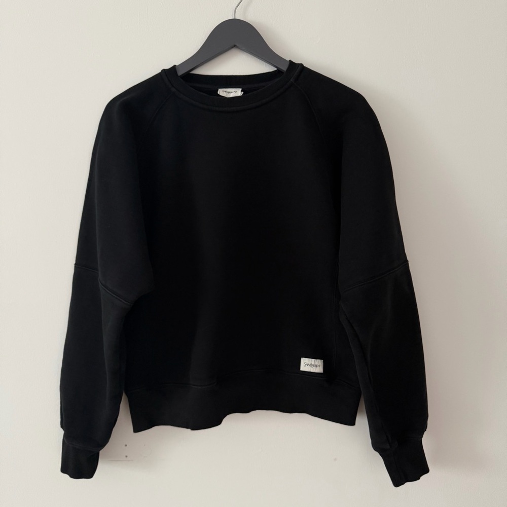 Saint Laurent Black Oversized Crewneck Sweatshirt